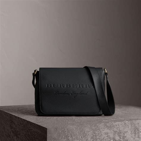 burberry medium embossed leather messenger bag